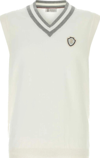 Brunello Cucinelli Herre Strikkevarer Hvit L,