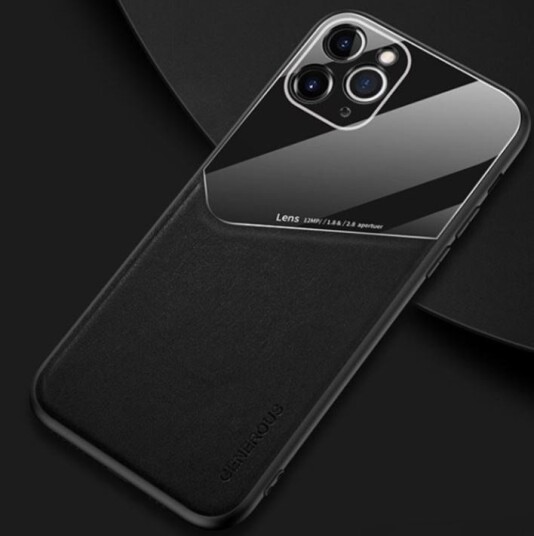 Stilig mobildeksel med magnet for iPhone 12 Pro Max, Svart