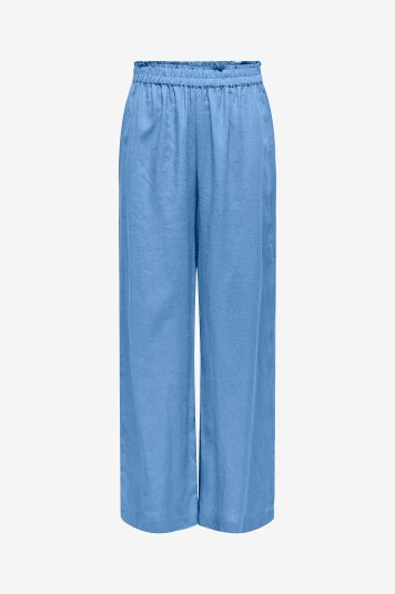 Only - Bukser onlTokyo HW Linen Blend St Pant - Blå Only - Bukser onlTokyo HW Linen Blend St Pant - Blå