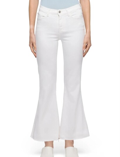 7 For All Mankind Cropped Dojo Soleil With Raw Cut White 32 x 27 7 For All Mankind Cropped Dojo Soleil With Raw Cut White 32 x 27