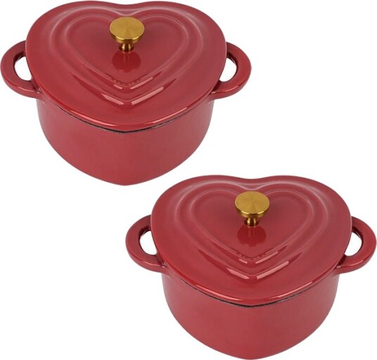 Seasons Love Collection Mini Støpejernsgryte Hjerte 0,3L Bringebær rød 2pk Seasons Love Collection Mini Støpejernsgryte Hjerte 0,3L Bringebær rød 2pk