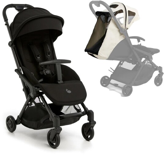Beemoo Easy Fly Lux 4 Trille inkl. Breezy Kalesje Jet Black/Off-White Beemoo Easy Fly Lux 4 Trille inkl. Breezy Kalesje Jet Black/Off-White