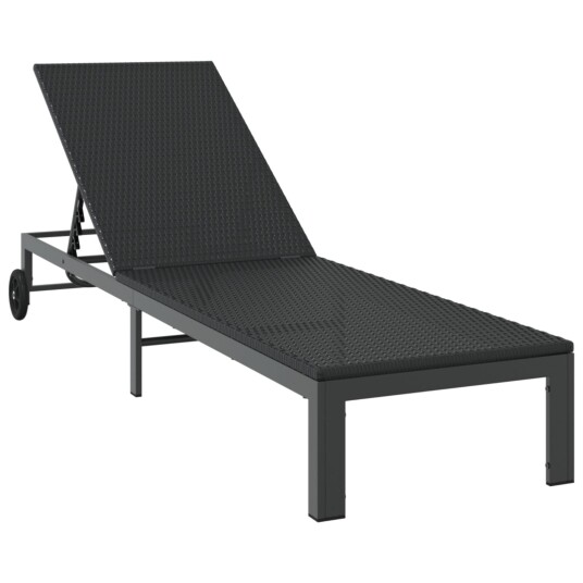 Solseng med Hjul Svart Poly Rattan Solseng med Hjul Svart Poly Rattan