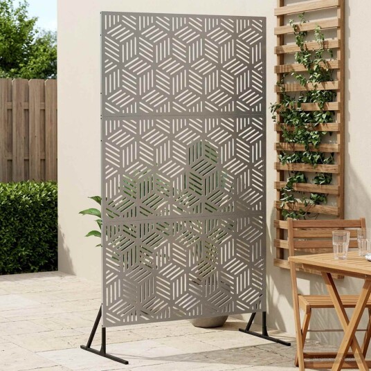 vidaXL Personvernsvegg 100 x 50 x 180 cm Galvanisert stål Sølv