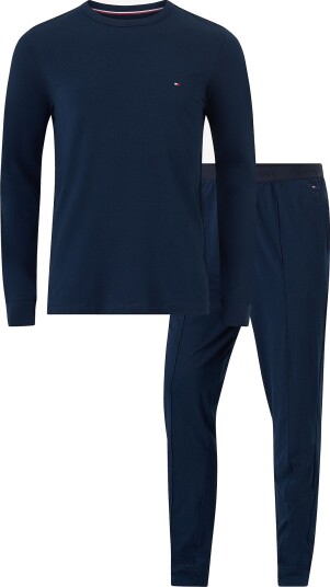 Tommy Hilfiger Pysjsett Ls Modal Pj Set Blå
