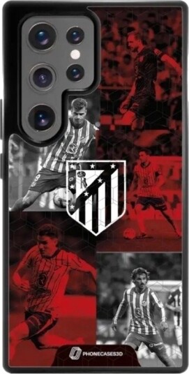 Phonecases3D Samsung Galaxy S25 Ultra Atlético de Madrid 3D mobildeksel, svart