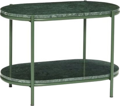 Hübsch Nusa Sofabord, 58x34, Grøn marmor/metal