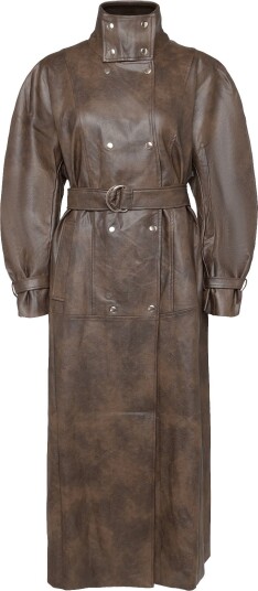 Bardot Milana Vegan Leather Trench Brown M