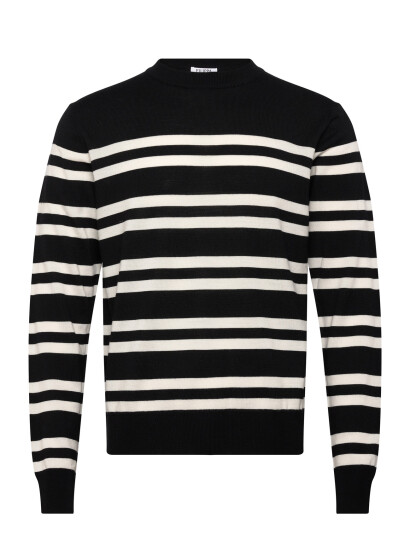 Filippa K Striped Merino Sweater Black M Filippa K Striped Merino Sweater Black M
