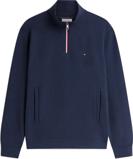 Tommy Hilfiger Rwb Tipping Terry Reg 1/4 Zip Navy XL