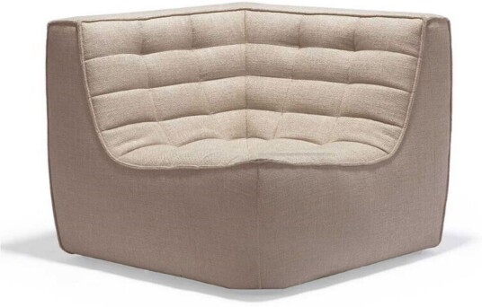 Ethnicraft - N701 Corner Beige Sofaer Jacques Deneef Tre/tekstilmateriale/skum