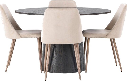 Venture Home   Spisegruppe Lanzo med 4 stk stoler Night   Svart