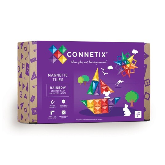 Connetix Rainbow Starter Pack 60 Pieces CT-R-00060-ST Connetix Rainbow Starter Pack 60 Pieces CT-R-00060-ST