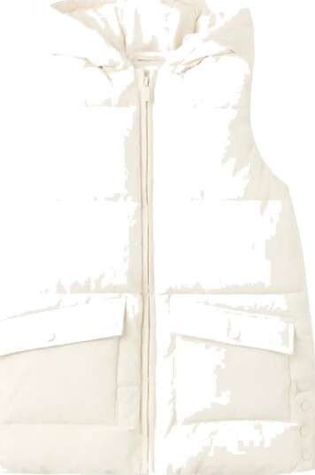 Mango Hooded Waistcoat With Pockets Beige 9 10