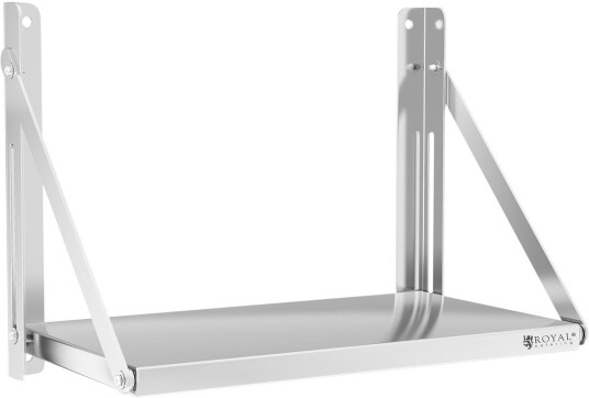 Royal Catering Vegghylle sammenleggbar 60 x 30 cm 40 kg rustfritt stål 10011716