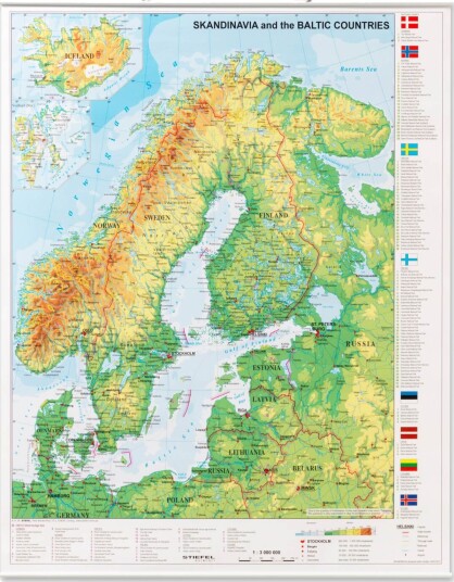 Plakat Skandinavienskort 97X67 Cm Rullet Plakat Skandinavienskort 97X67 Cm Rullet