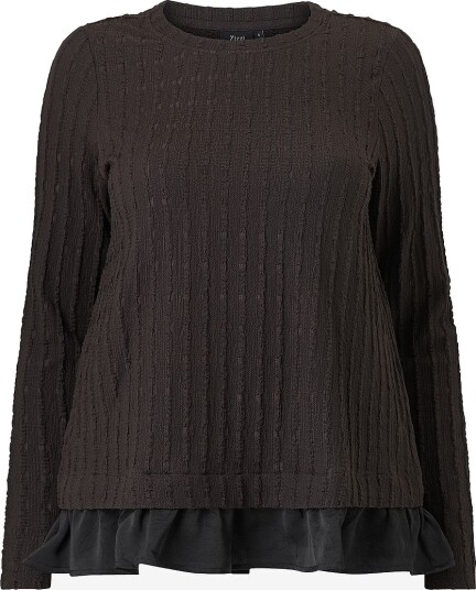 Zizzi Bluse Mica L/S Blouse Brun
