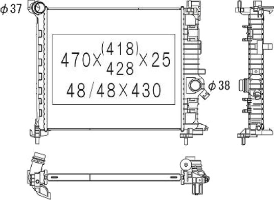 DIEDERICHS DCM2707 Radiator motorkjøling