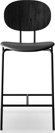 Sibast Furniture Piet Hein Barkrakk Sort i Sort Eik og Sort Skinn