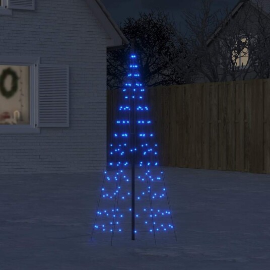 vidaXL Juletrelys på flaggstang 200 LED blå 180 cm
