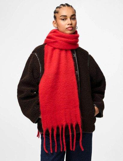 Pieces Pclulu Solid Long Scarf Pwp Bc - Red - ONE SIZE Pieces Pclulu Solid Long Scarf Pwp Bc - Red - ONE SIZE