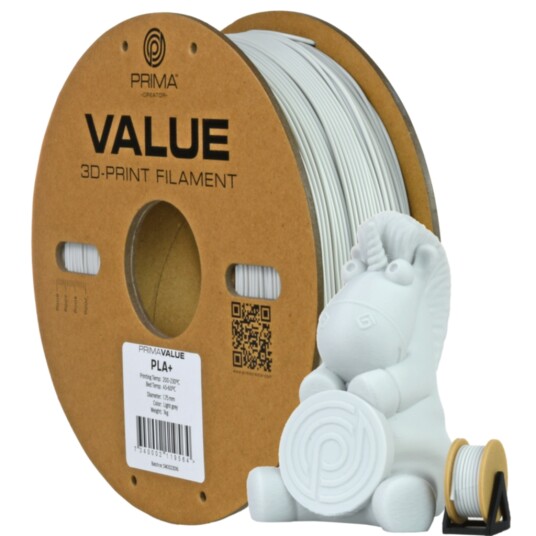 PrimaValue PLA+ 1,75mm 1kg Lys grå PrimaValue PLA+ 1,75mm 1kg Lys grå