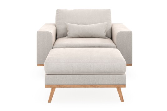 Scandinavian Choice Copenhagen Lenestol med Fotskammel Kremhvit Scandinavian Choice Copenhagen Lenestol med Fotskammel Kremhvit