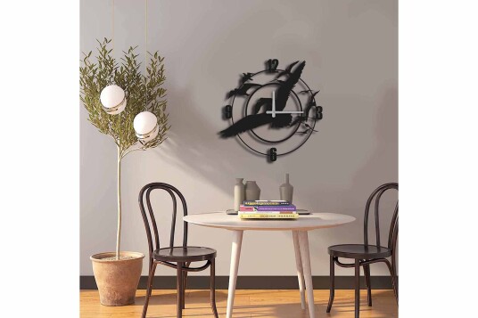 Shentala Veggklokke 49x49 cm Metall/Svart