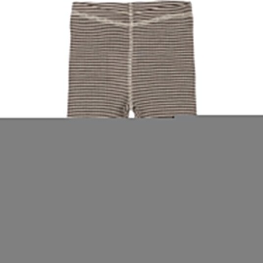 Petit Piao Coffee Bean/Dark Off White PPDante Leggings Merino Ull Striped 74
