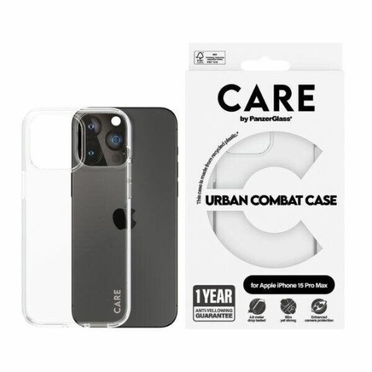 Care By PanzerGlass Urban Combat Transparent Mobildeksel for iPhone 15 Pro Max med Magsafe