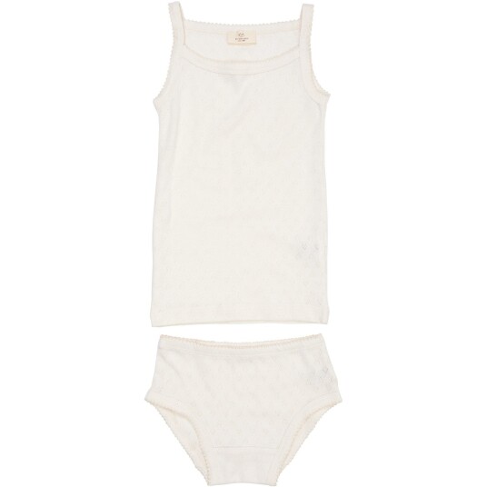 COPENHAGEN COLORS Cream Pointelle Heart Undertøy Sett 98