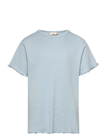 Copenhagen Colors Pointelle Heart T Shirt Blue 110 Copenhagen Colors Pointelle Heart T Shirt Blue 110