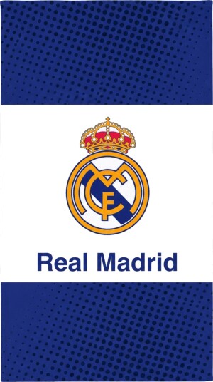 Licens Real Madrid håndkle 100% bomull Badehåndkle 70x140 cm Blå og hvit Licens Real Madrid håndkle 100% bomull Badehåndkle 70x140 cm Blå og hvit