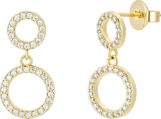 Circle Drop Earrings Gold