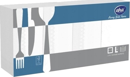 Aha Servietter Afh Aha 2 Lags 1/8 Brett 40X40 Cm 250 Stk. Hvite