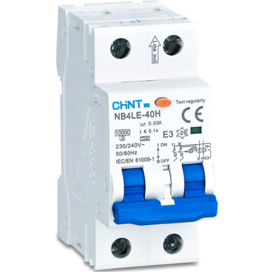 Chint Jordfeilaut Elektronisk 2pol 10A B-kar Type A 30mA 10kA
