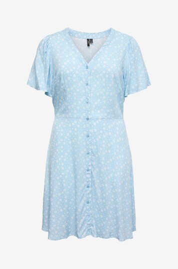 Vero Moda Curve Kjole vmcAlba SS Short Dress Wvn GA Cur Blå