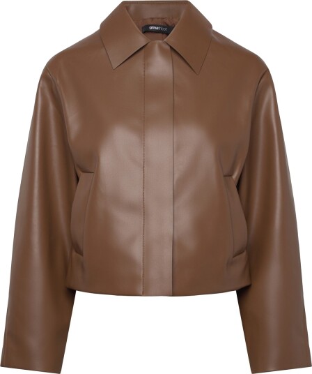 Gina Tricot Short Pu Jacket   Brown   S