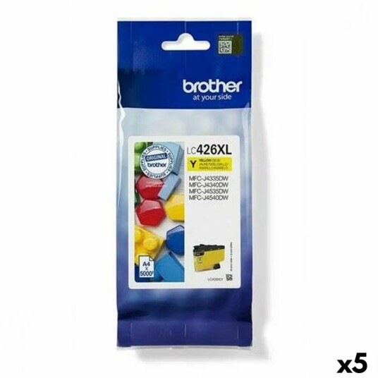 Original blekkpatron Brother MFC-J4340DW J4540DWXL J4540DW Gul 5 enheter Original blekkpatron Brother MFC-J4340DW J4540DWXL J4540DW Gul 5 enheter