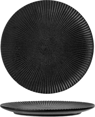 Bloomingville Neri Tallerken, Sort, Stentøj - Black - Ø 18 CM