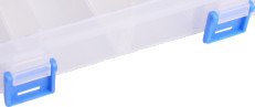 Infinity Hearts Plastboks til knapper og tilbehør Transparent 20,5x14,5cm 8 rom