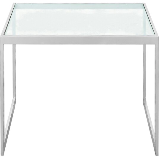 Englesson Square Sidebord 56x41x43 cm Silver Grey/Glass