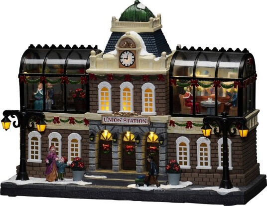Konstsmide - B/O Togstasjon julepynt 33 cm LED - Flerfarget