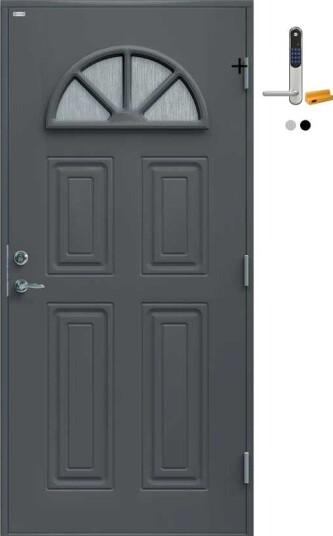 Ytterdør Diplomat Cristine Cotswold Glass med Yale Doorman Classic Home