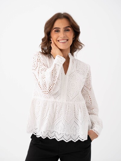 Y.A.S Holi Long Sleeve Top Hvit M Y.A.S Holi Long Sleeve Top Hvit M