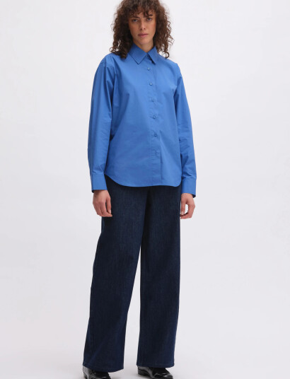 REMAIN Birger Christensen Boxy Shirt Blue 34 REMAIN Birger Christensen Boxy Shirt Blue 34