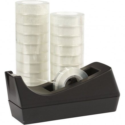 Diverse Tapedispenser med 20 ruller tape B: 15 mm m1 sett
