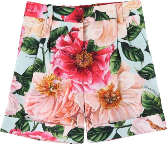Dolce & Gabbana Shorts   Blå m. Rosa Blomster   Dolce & Gabbana   12 år 152   Shorts