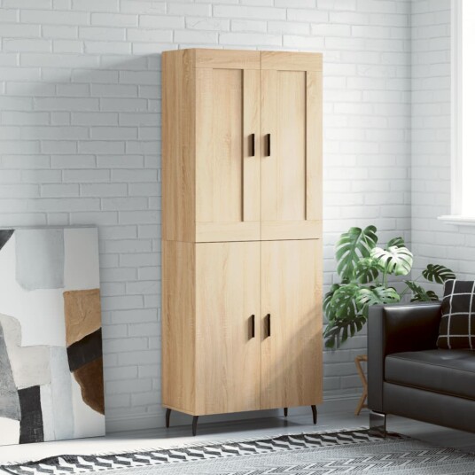  Highboard sonoma eik 69,5x34x180 cm konstruert tre