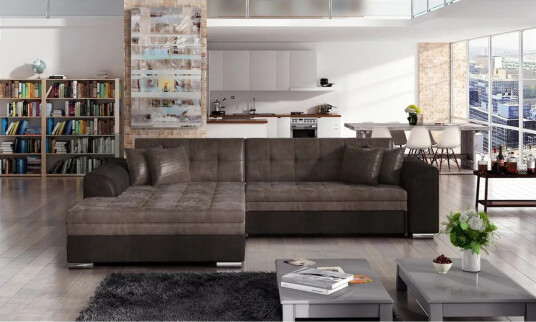 Hjørnesofa Eltap Sorento 296x194x78 cm Monolith 09 Monolith 29 Brun Venstre